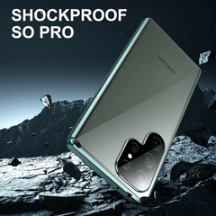 Samsung S23 Ultra 360 Magnetic Metal Frame Case – Transparent Front & Back Cover