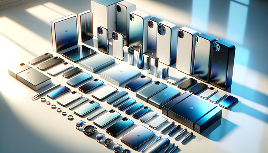 modern mobile accessories displayed on a bright surface with soft natural lighting