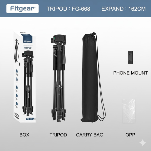 Fitgear FG-668 Tripod - Max Height 162cm