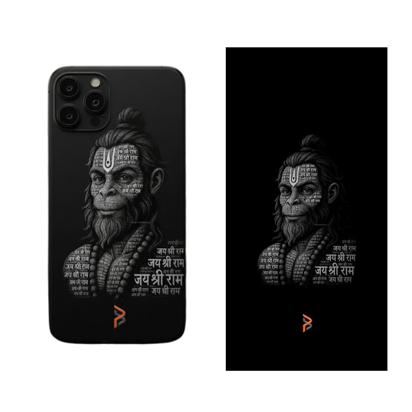 Bajrangbali Black and White Portrait Back Skin 12