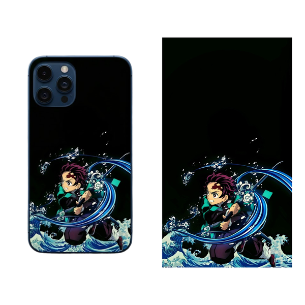 Dynamic Blue Wave Anime Back Skin 13