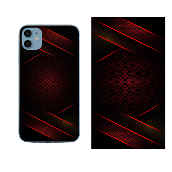 Dynamic Red Glow Geometric Phone Back Skin Cover 19