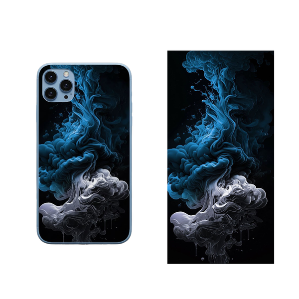 Midnight Blue and Silver Smoke Back Skin Cover 21