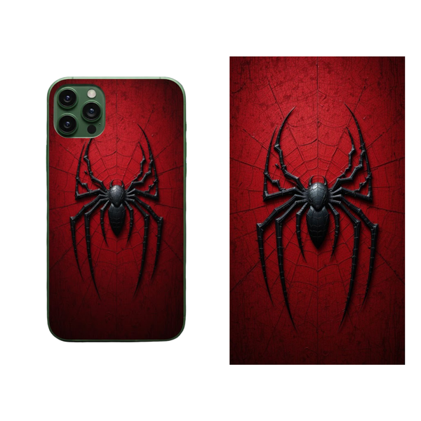 Crimson Web & Black Spider Phone Back Skin Cover 58