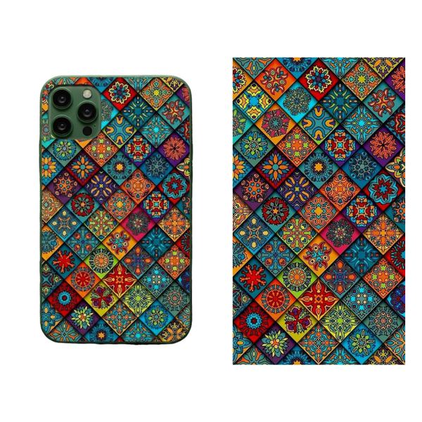 Vibrant Bohemian Tile Mosaic Phone Back Skin Cover 59