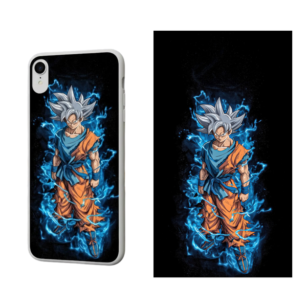 Electric Blue Goku Energy Art Phone Back Skin Cover 64