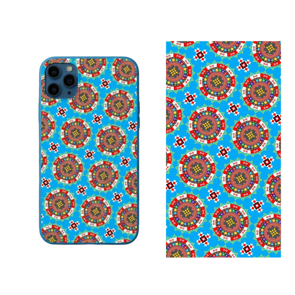 Vibrant Folk Art Circular Pattern Back Skin Cover 69