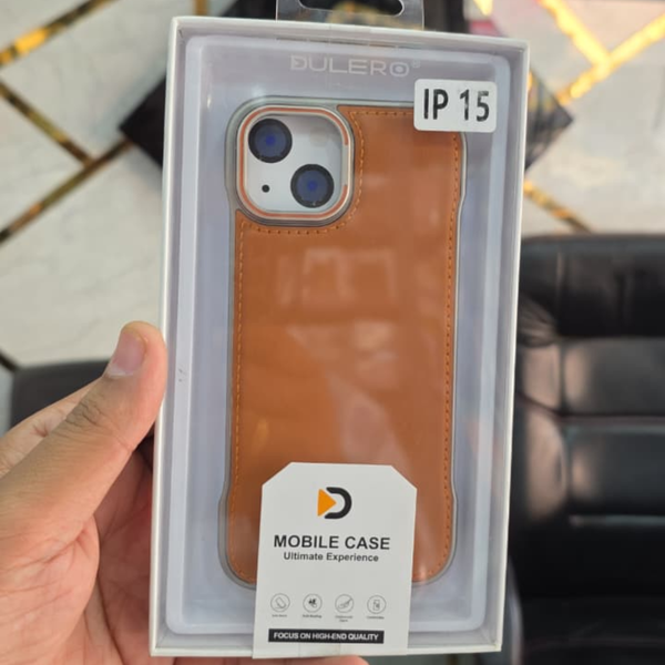 Magsafe Compatible Metal Frame Leather Case for iPhone 16