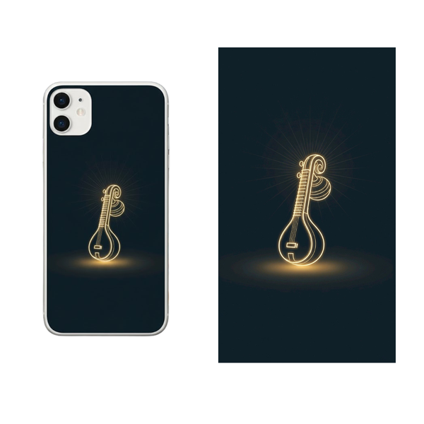 Golden Neon Veena/Sitar back Skin Cover 30